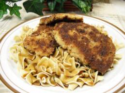 Venison Schitzel with Pasta